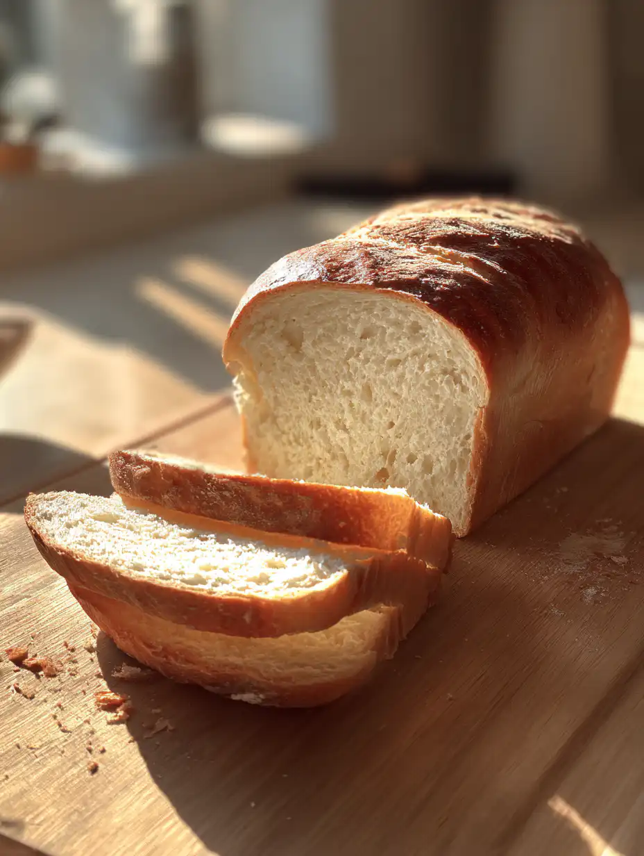 Gluten free bread recipe sliced loaf with soft texture and golden crust on wooden table