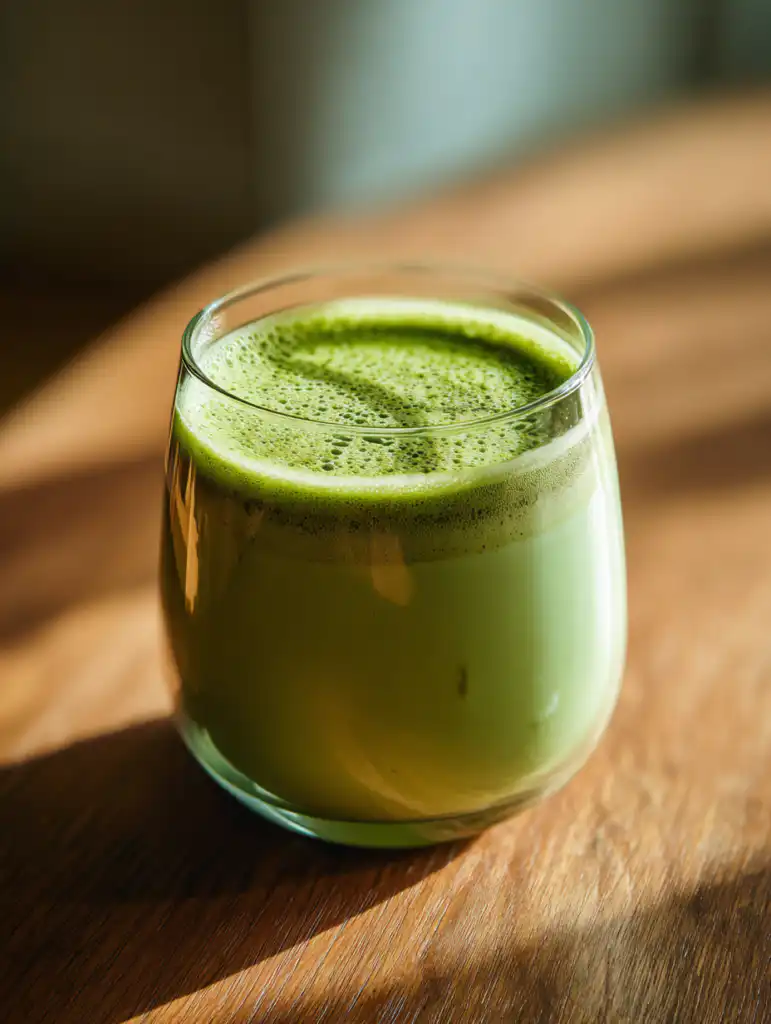 matcha green tea smoothie creamy green smoothie in glass with smooth texture