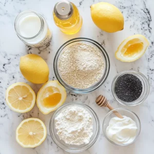 Ingredients for lemon poppyseed protein pancakes