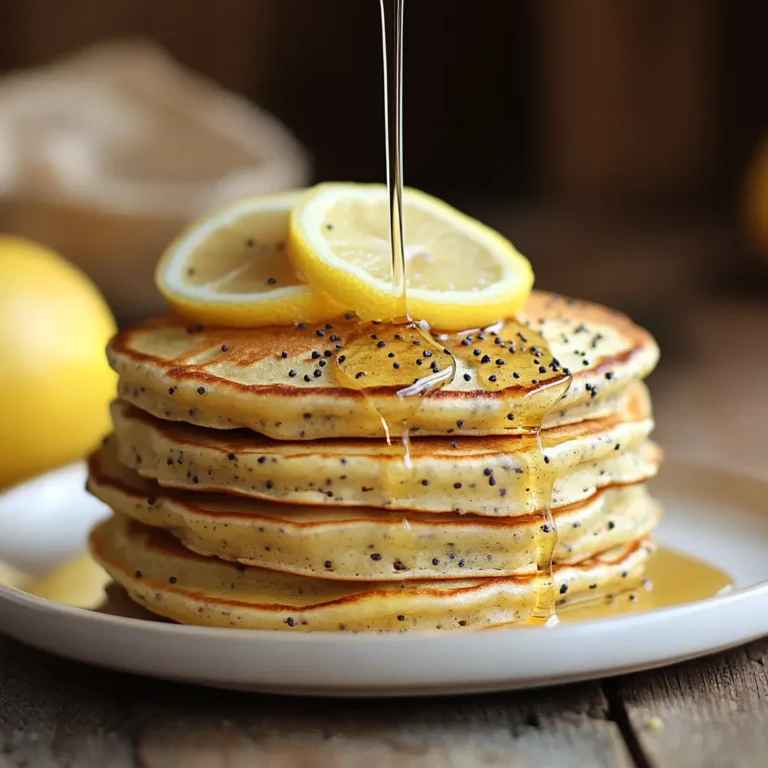 Serving lemon poppyseed protein pancakes with berries and yogurt