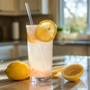 Himalayan salt flush with lemon and pink salt crystals