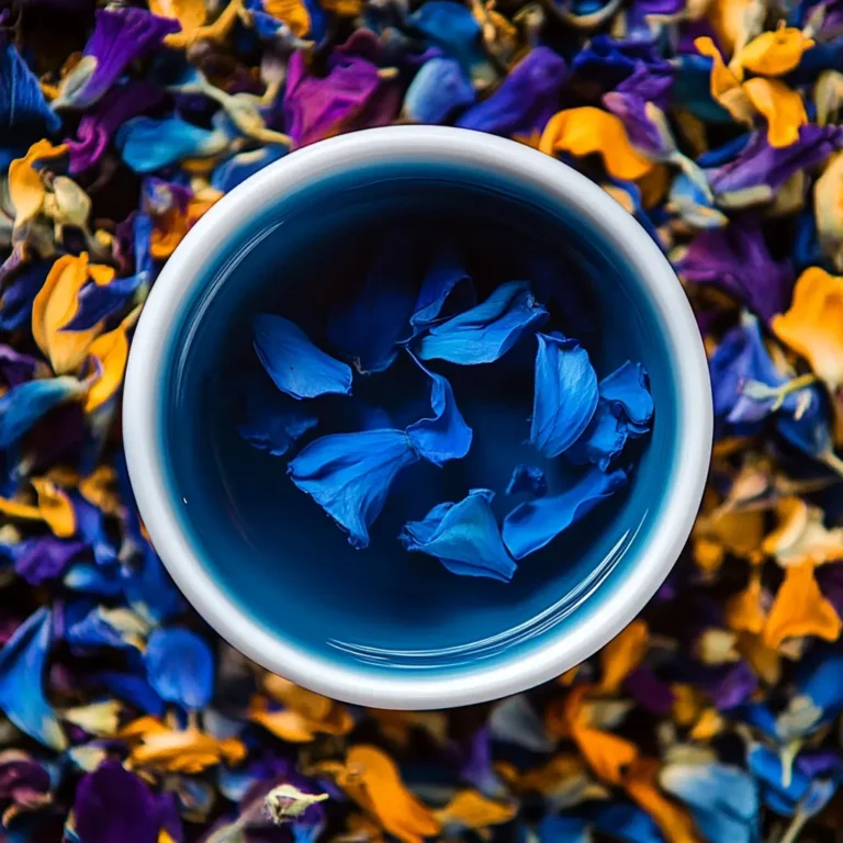 Recipe card for making Butterfly Pea Flower Tea with ingredients and instructions.