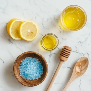 Ingredients for blue salt trick drink preparation