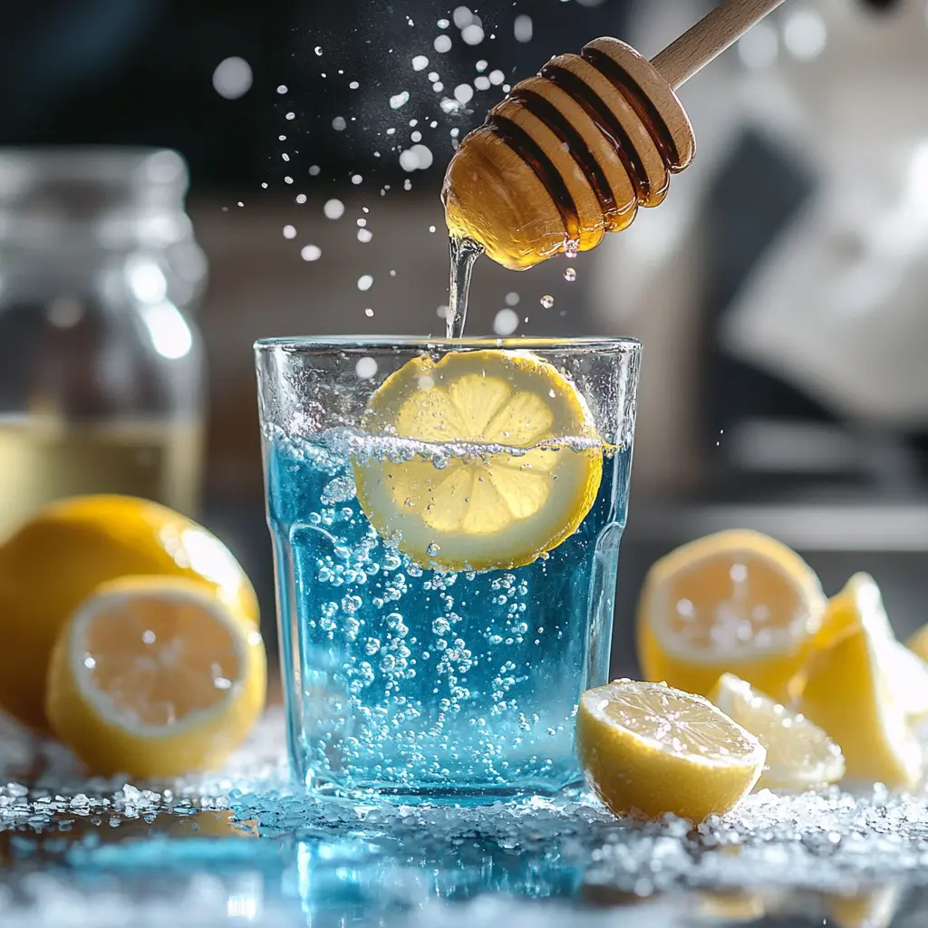 Drinking blue salt water morning routine