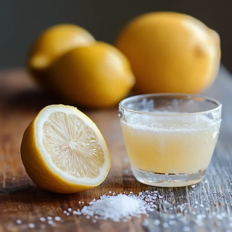 Squeezing fresh lemon juice into the salt trick mixture