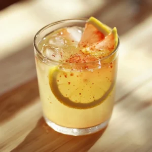 Pink Salt Trick drink with lemon and cayenne pepper