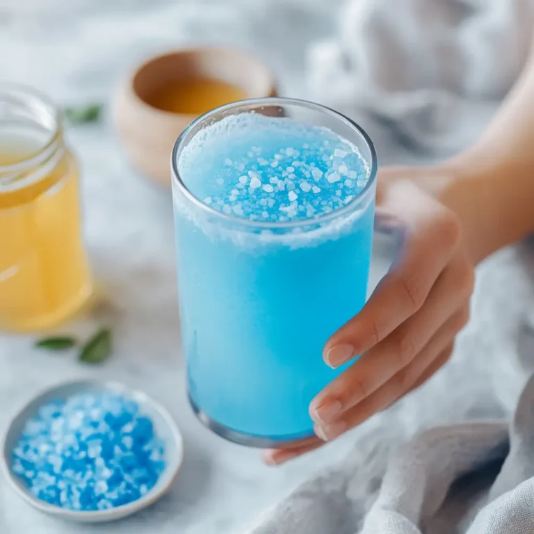 Blue Salt Trick Recipe Card with ingredients and instructions