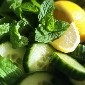 Zepbound Drink Ingredients: cucumber, mint, lemon, honey, and water