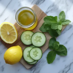 Zepbound Drink Ingredients: cucumber, mint, lemon, honey, and water