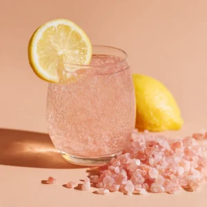 Refreshing pink salt weight loss drink with lemon