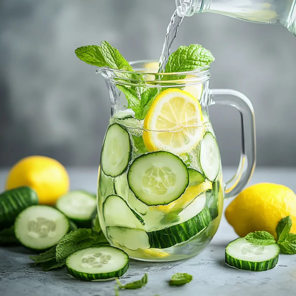 Pouring water into the Zepbound Drink ingredients