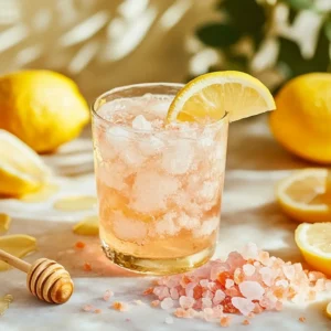 Pink salt water with lemon and honey, the key ingredients of the Pink Salt Weight Loss Trick