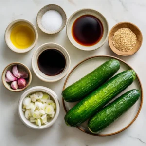 Ingredients for TikTok Cucumber Salad