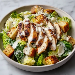 Chicken Caesar Salad - Grilled Chicken and Homemade Croutons