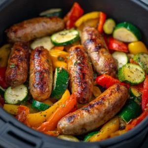 Air Fryer Chicken Sausage and Veggies