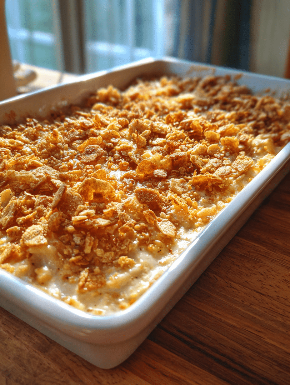 Neiman Marcus chicken casserole creamy baked dish with golden cracker topping on wooden table