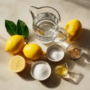 Ingredients for Suero drink – water, salt, sugar, lemon