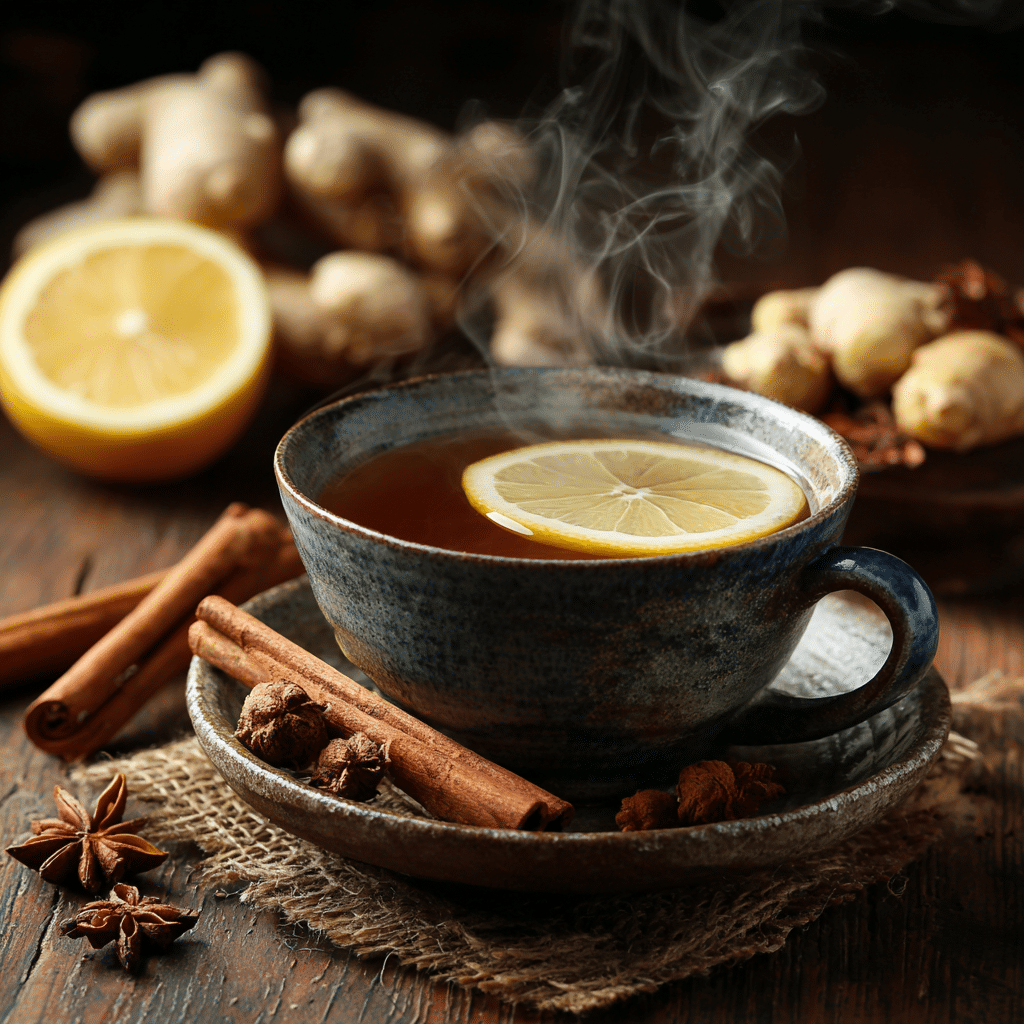 Serving Japanese Mounjaro with a slice of lemon and cinnamon garnish.