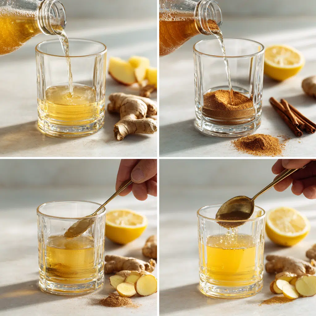 Step-by-Step Process for Making Natural Ozempic Drink with Apple Cider Vinegar, Cinnamon, and Ginger