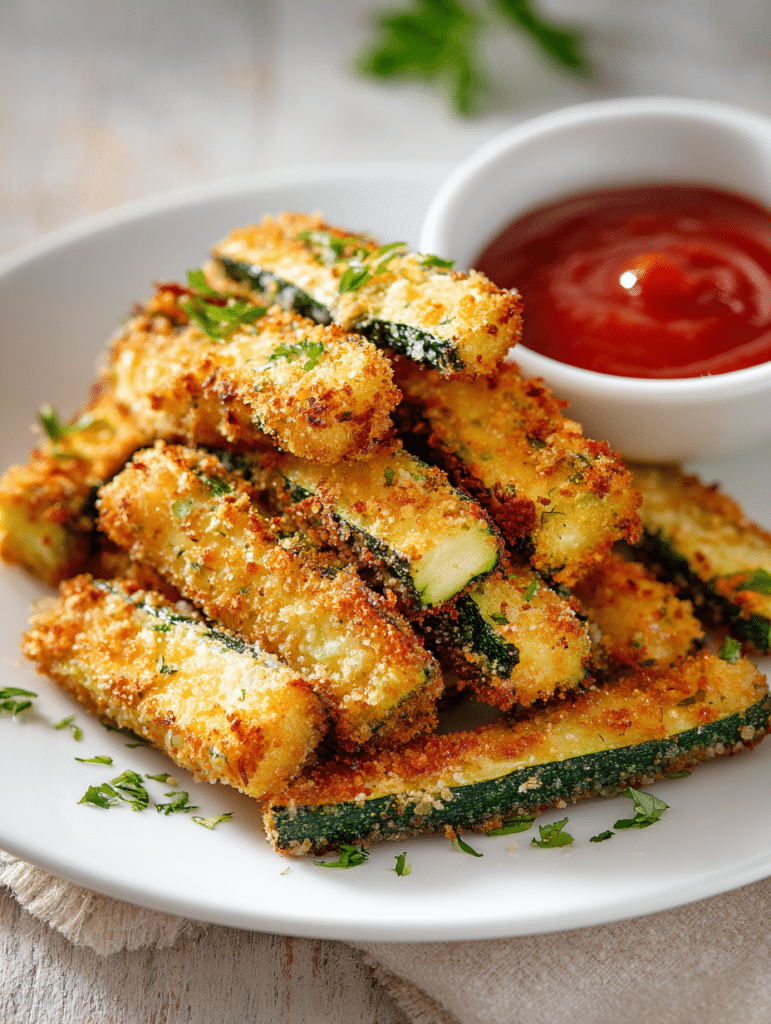 air fryer fried zucchini crispy golden sticks
