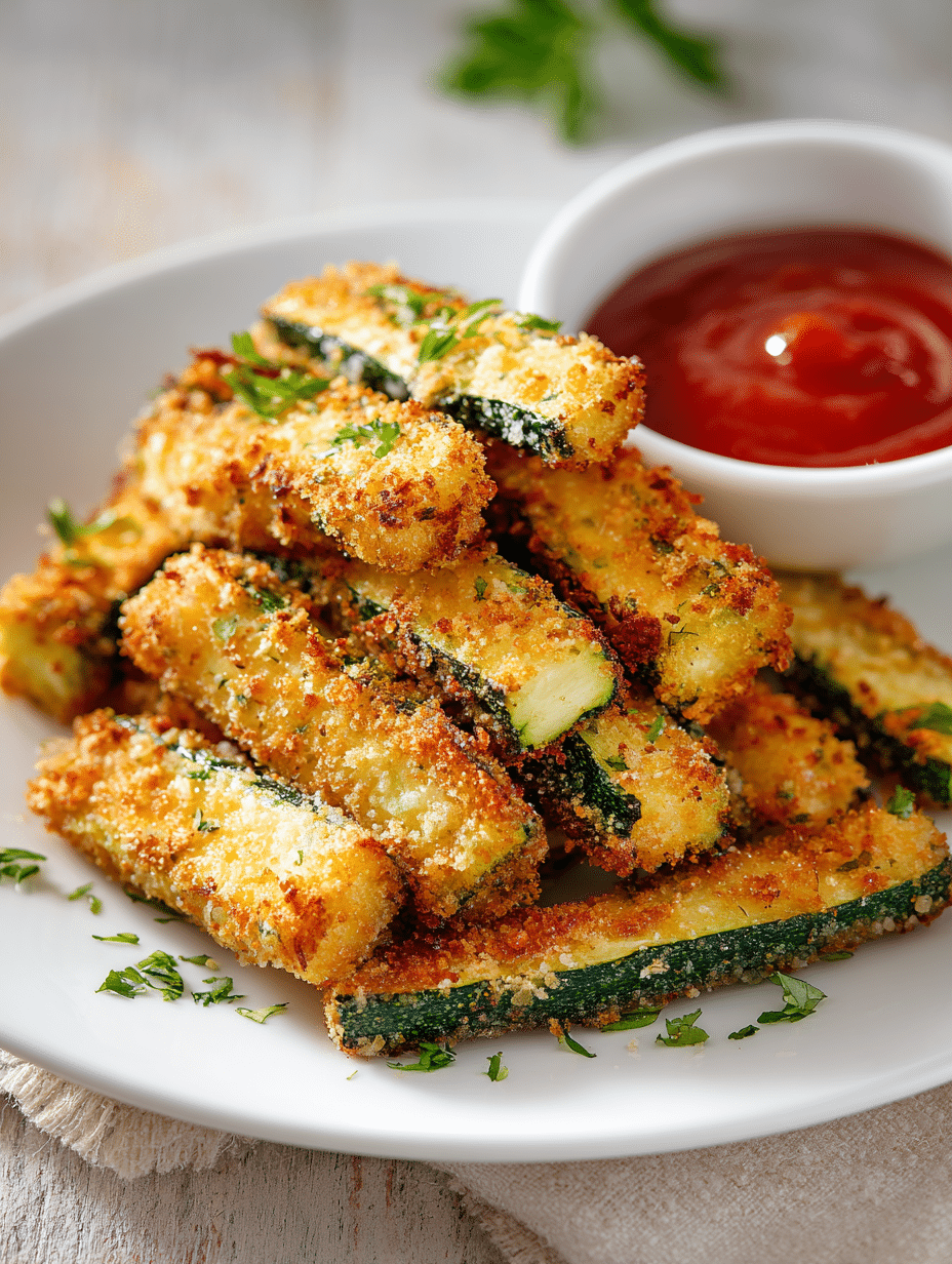 air fryer fried zucchini crispy golden sticks
