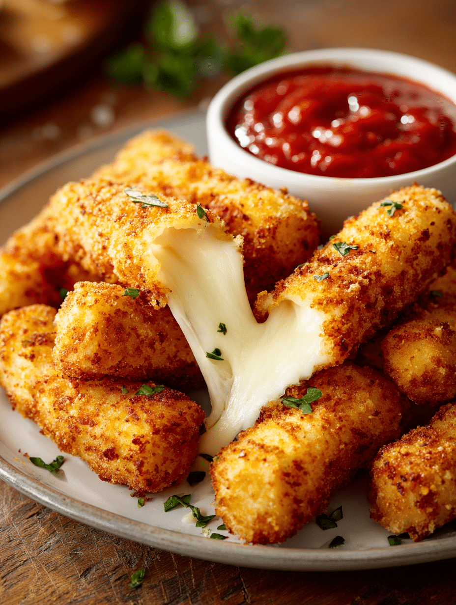 air fryer frozen cheese sticks crispy with melted mozzarella