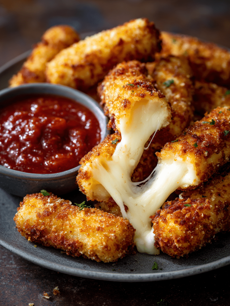 air fryer mozzarella sticks frozen crispy and golden