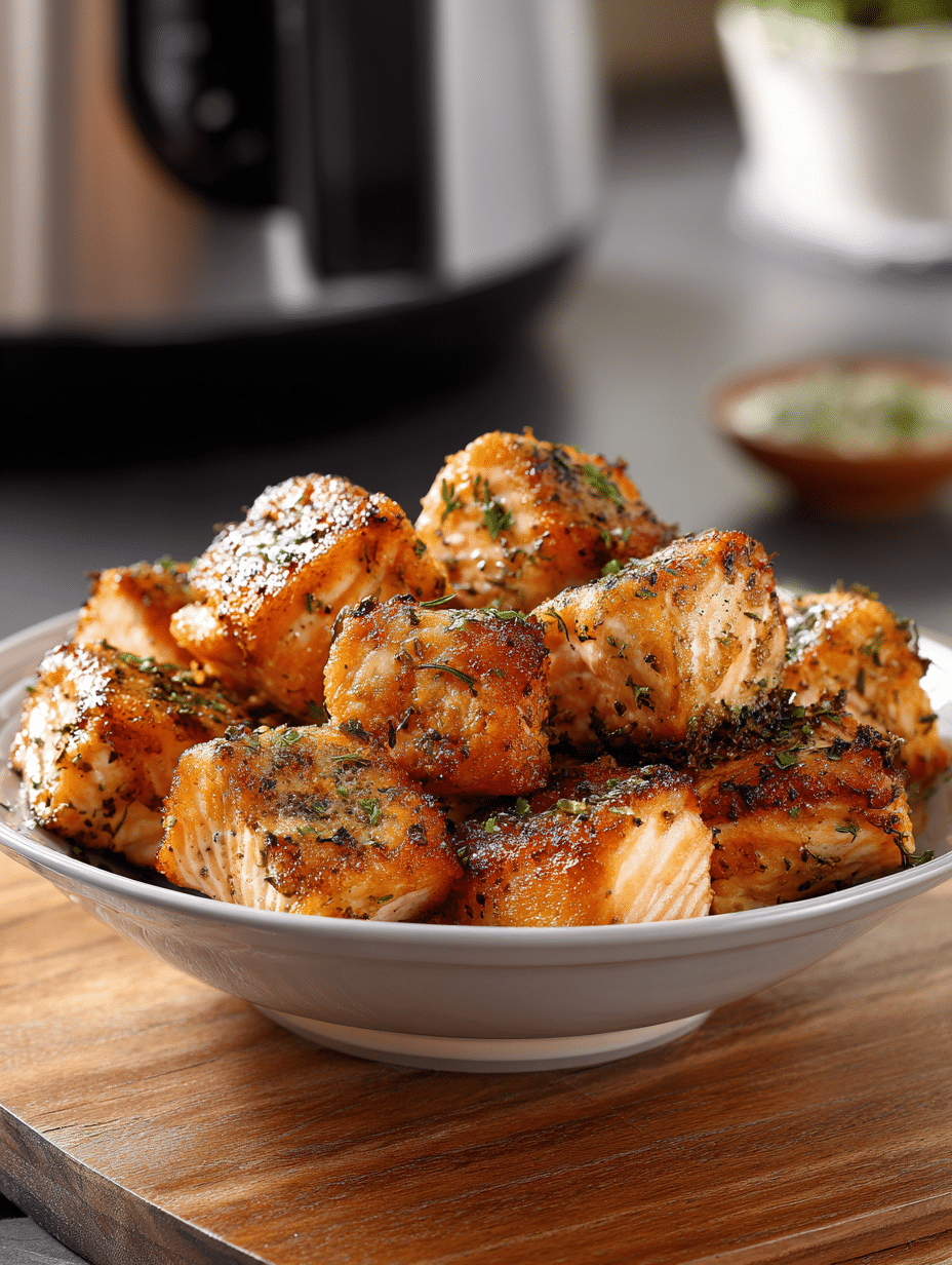 air fryer salmon bites crispy and juicy