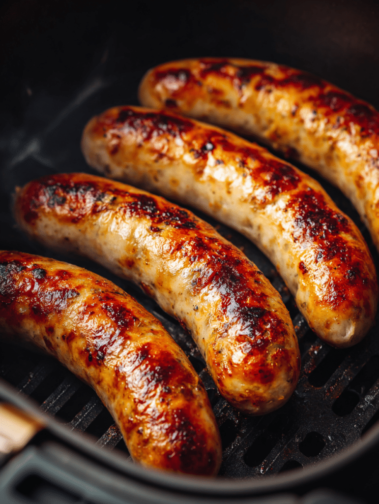 air fryer sausage crispy and juicy