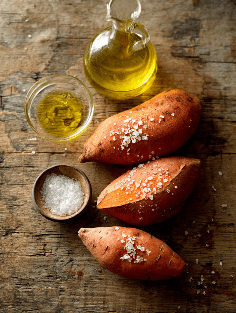 ingredients for baked sweet potatoes in air fryer
