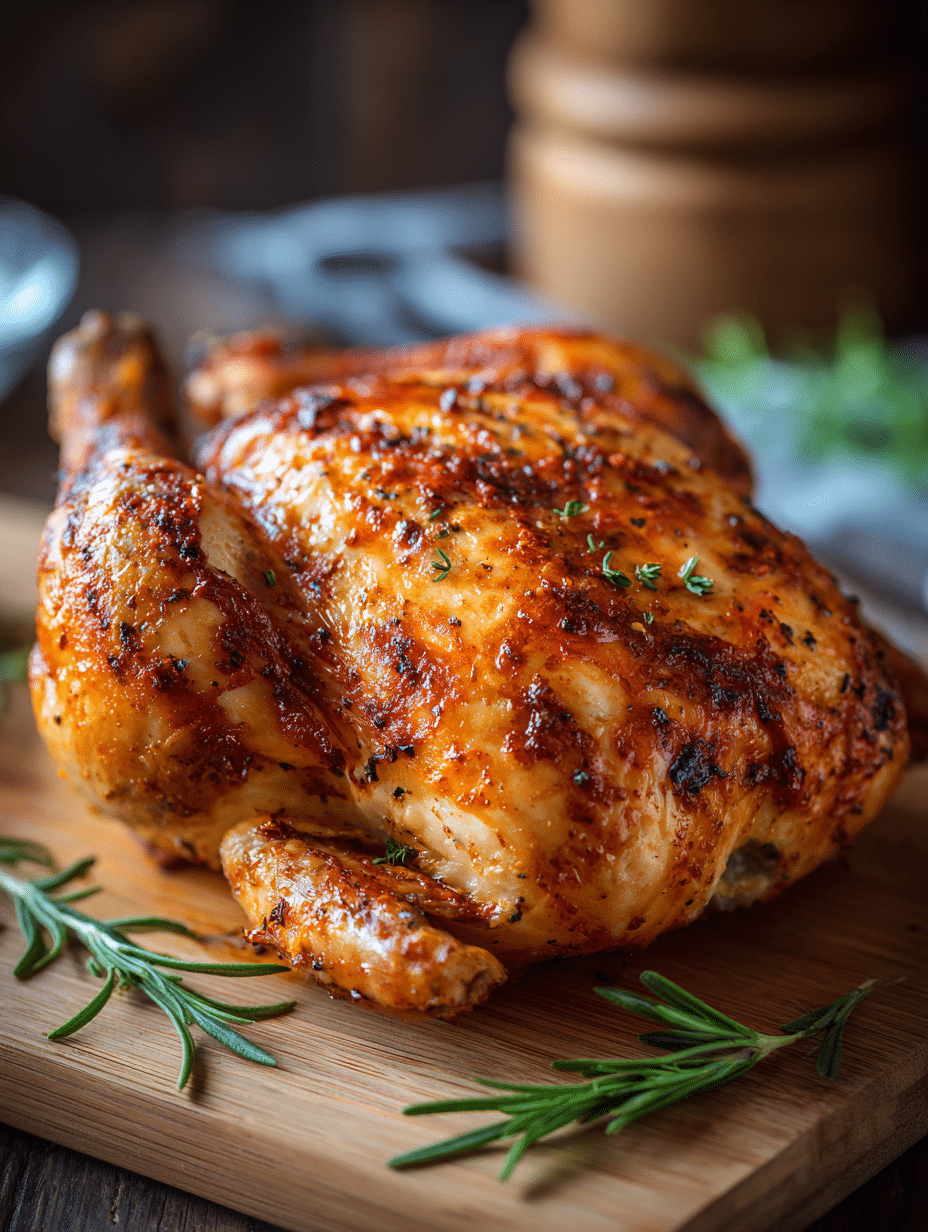 air fryer whole chicken crispy skin golden roasted