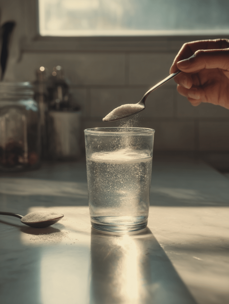 baking soda weight loss recipe step adding lemon juice into prepared drink