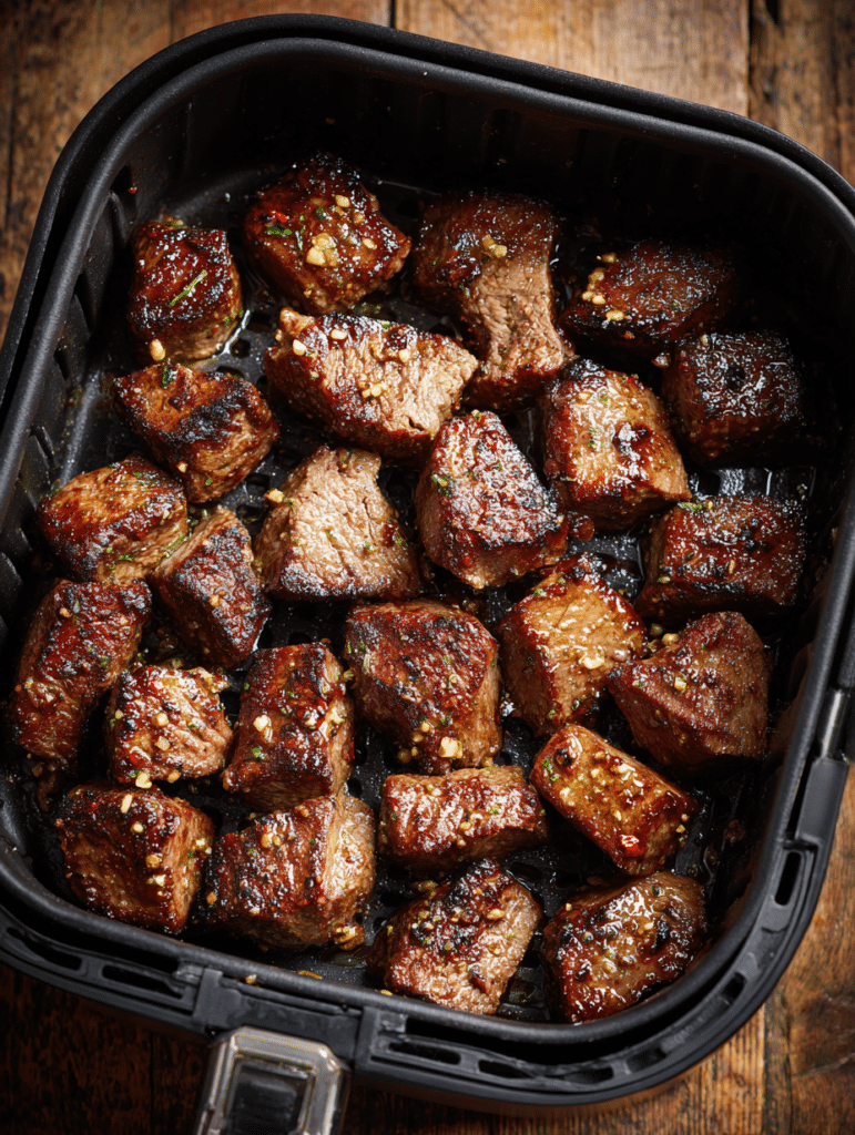 air fryer steak bites crispy garlic butter