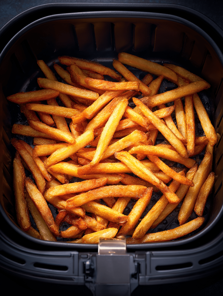 cooking french fries in air fryer basket