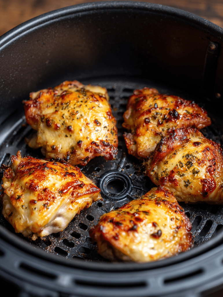 cooking skinless chicken thighs in air fryer basket