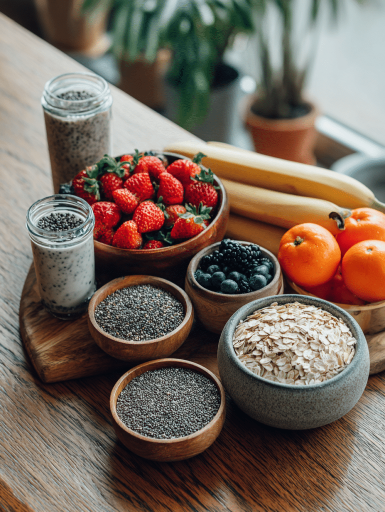 Fibermaxxing for weight loss high fiber foods display