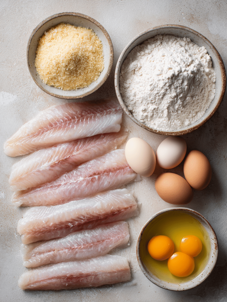 ingredients for homemade fish sticks in air fryer