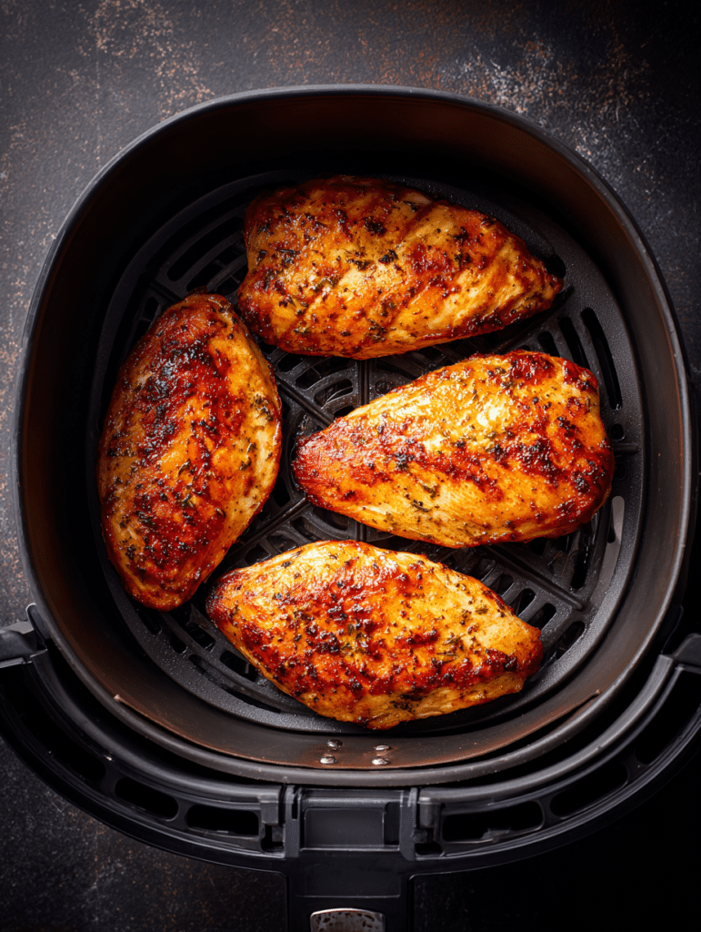 flipping frozen chicken breast in air fryer halfway cooking