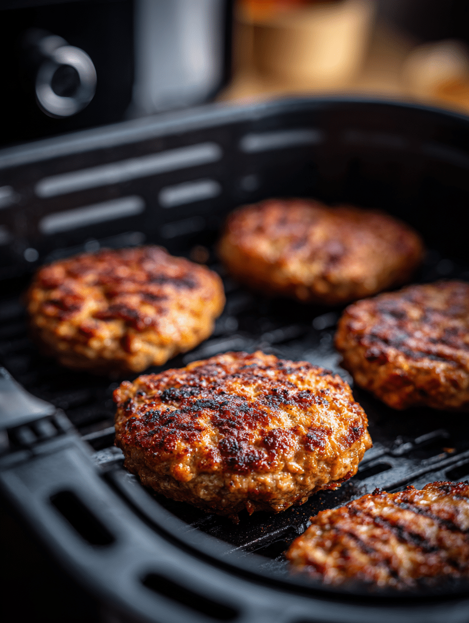 frozen burgers in air fryer cooked perfectly