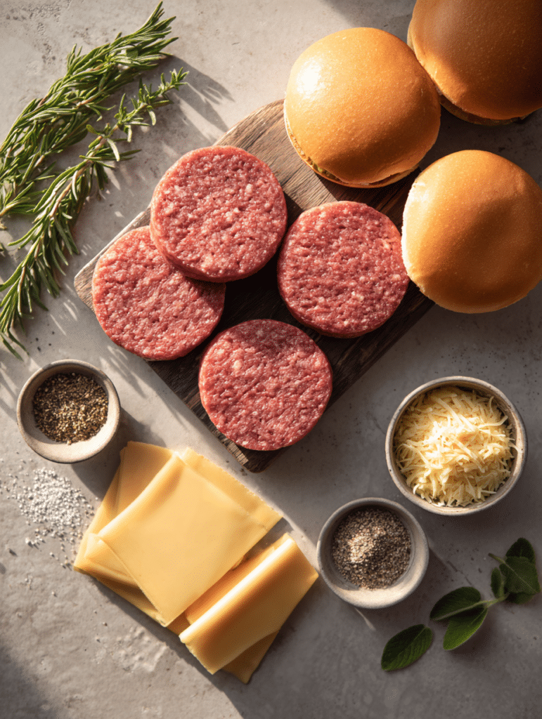 ingredients for frozen hamburger patties in air fryer