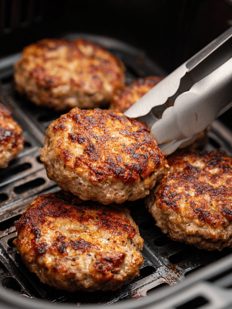 frozen hamburgers in air fryer cooking evenly