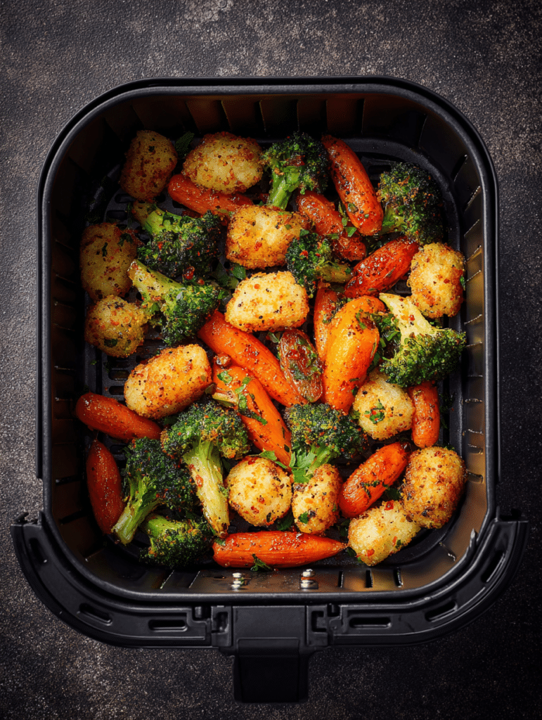 frozen veggies in air fryer crispy and golden