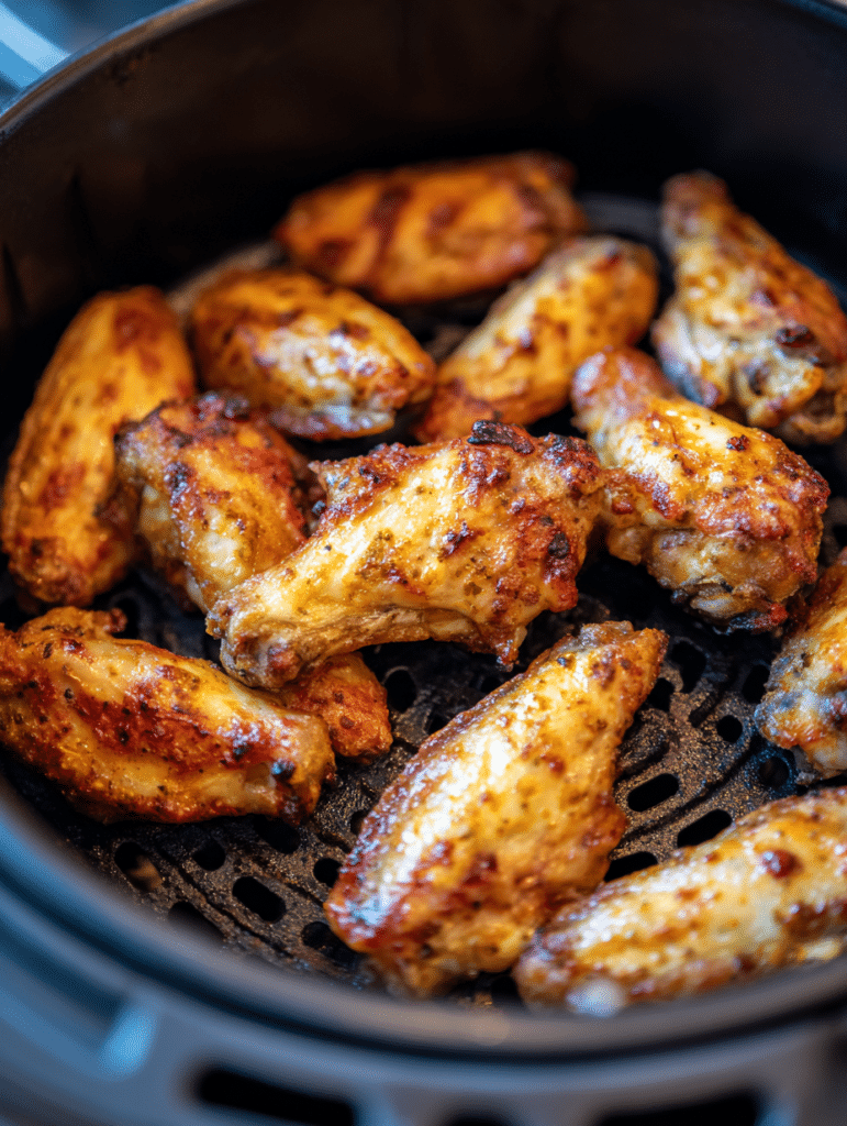 frozen wings air fryer cooking process