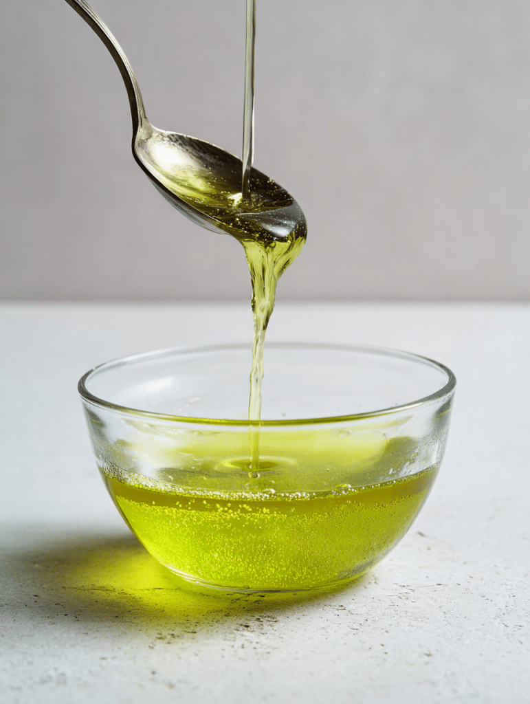 mixing green tea gelatin recipe for weight loss in a bowl