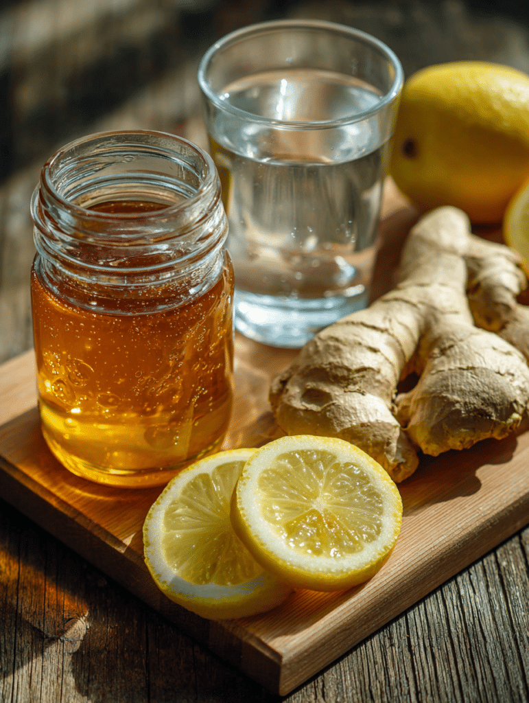 ingredients for lemon ginger tea recipe