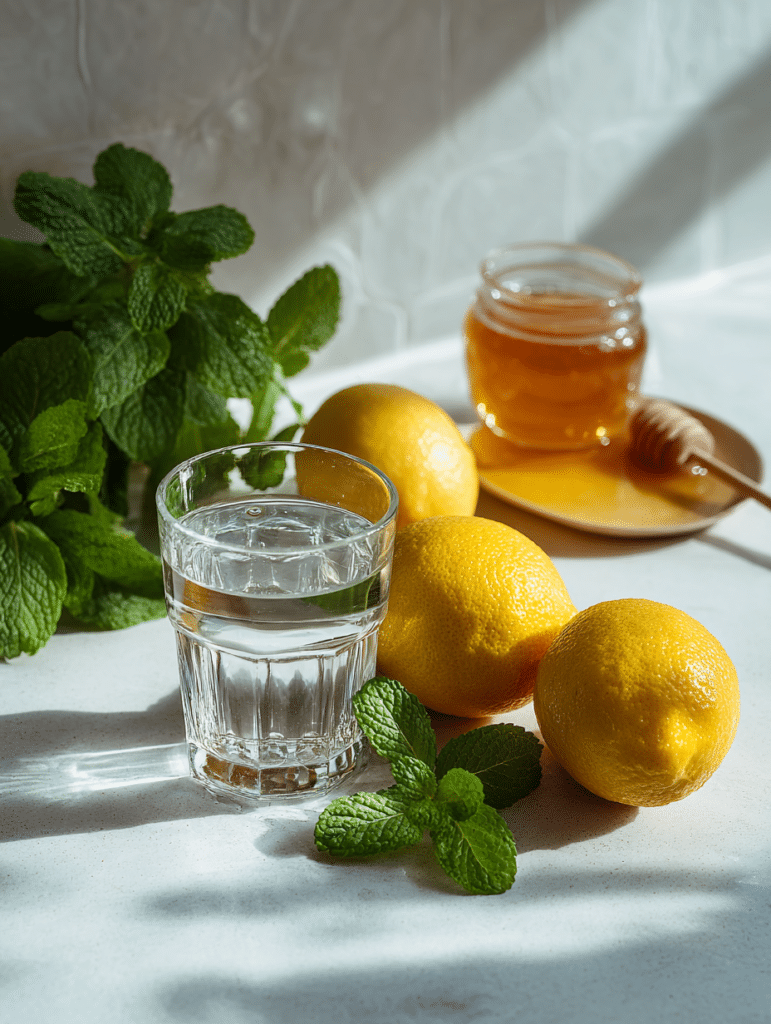 lemon mint drink ingredients lemon and mint