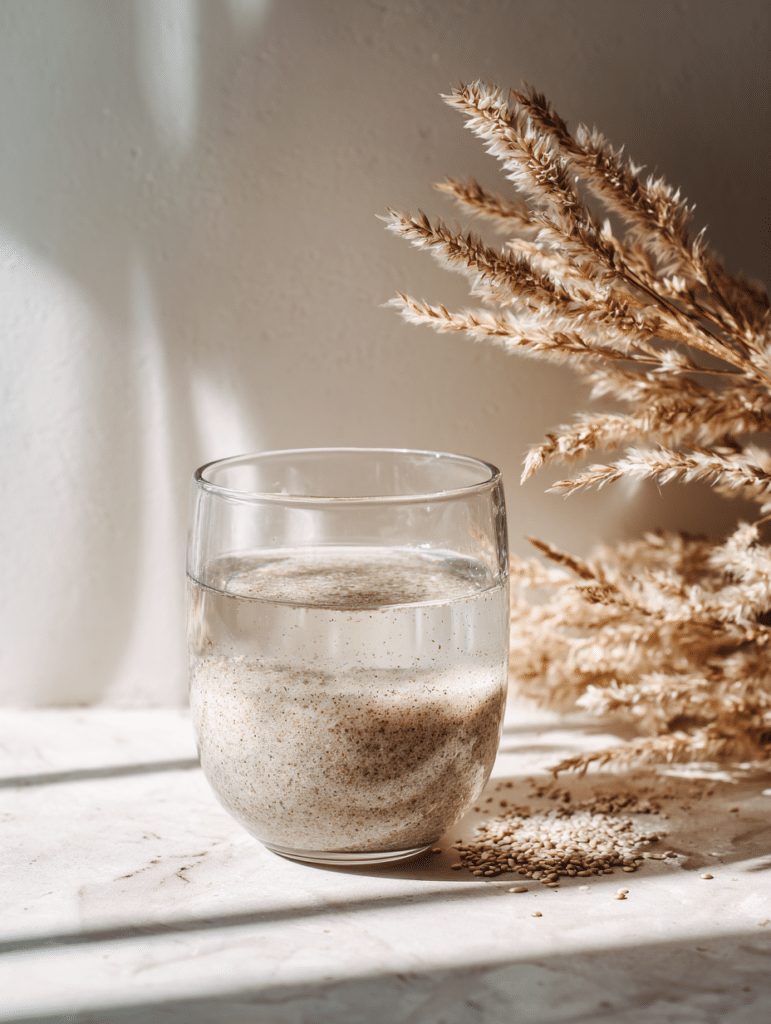 psyllium husk satiety hack drink in glass
