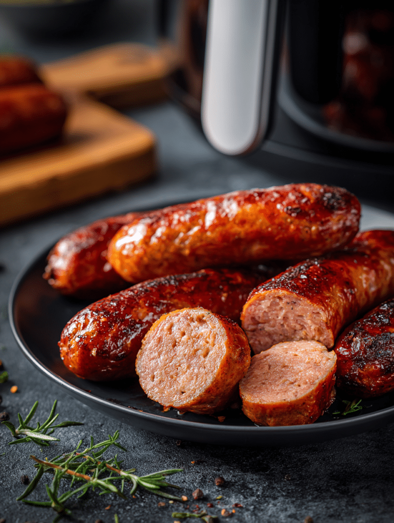 sausage in air fryer crispy and juicy