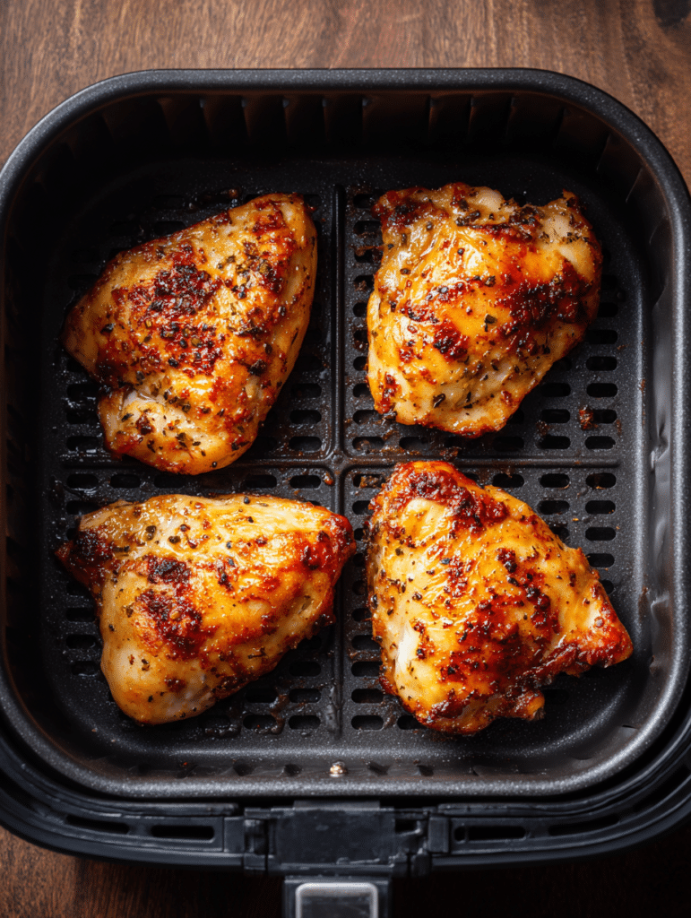skinless chicken thighs in air fryer cooked juicy and golden