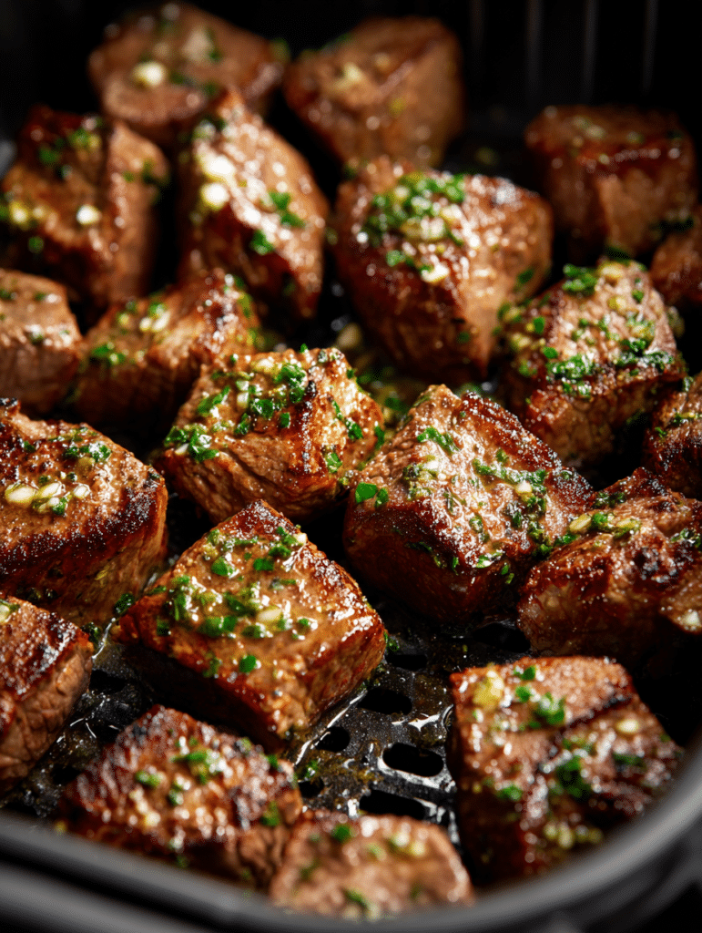 steak bites in air fryer crispy and juicy